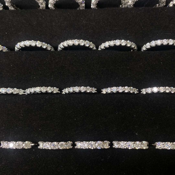 3mm Certified VVS DEF Moissanite Eternity Wedding Bands - Picture 2 of 7